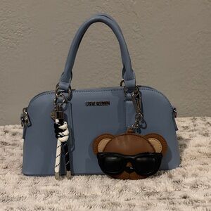 Steve Madden Light Blue Satchel with Bear Charm
